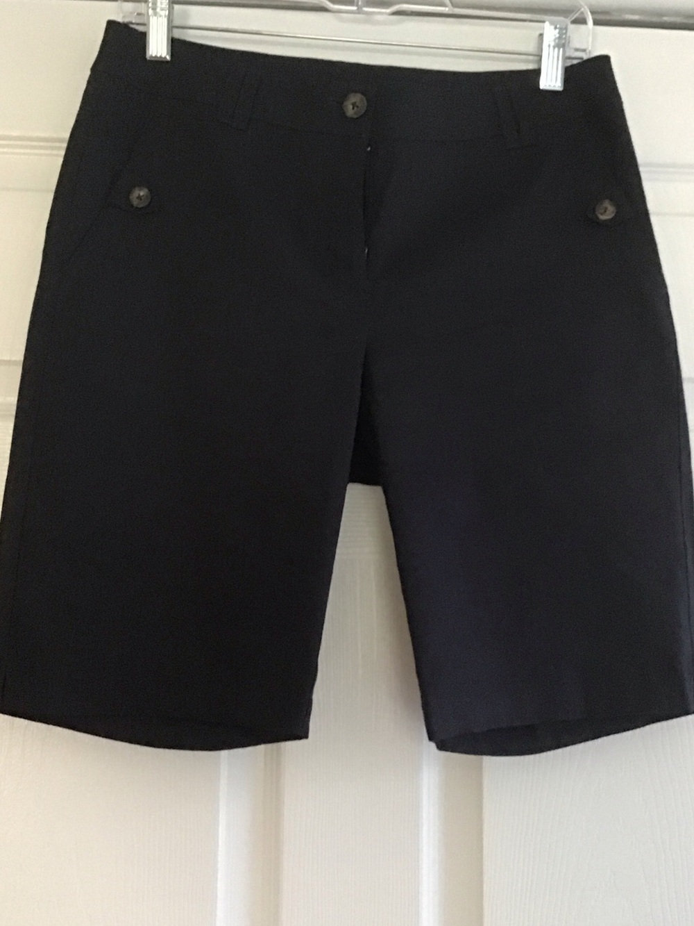 J. Jill Black Bermuda Shorts with Button Pocket Detail